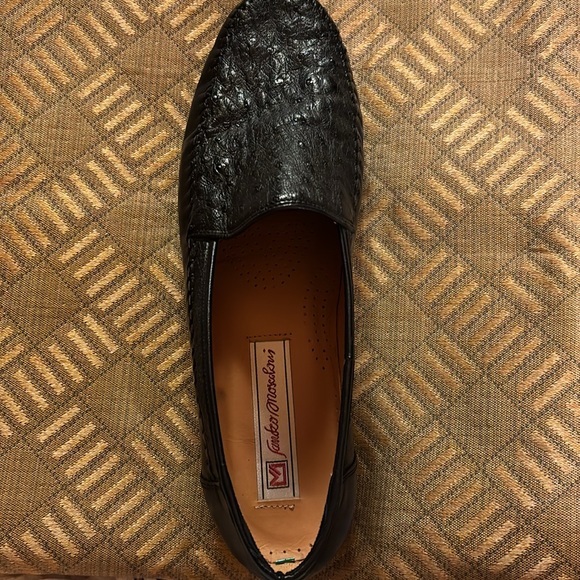 SANDRO MOSCOLNI MEN’S Genuine Alligator Designer Shoes EUC 9.5 AA Black Loafers - Picture 10 of 13
